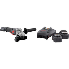 Carregar imagem no visualizador da galeria, Esmerilhadeira Ang Sem Fio 20V, 1HP, 8000 RPM, 11,4 cm, Kit com 2 Baterias - ingersoll