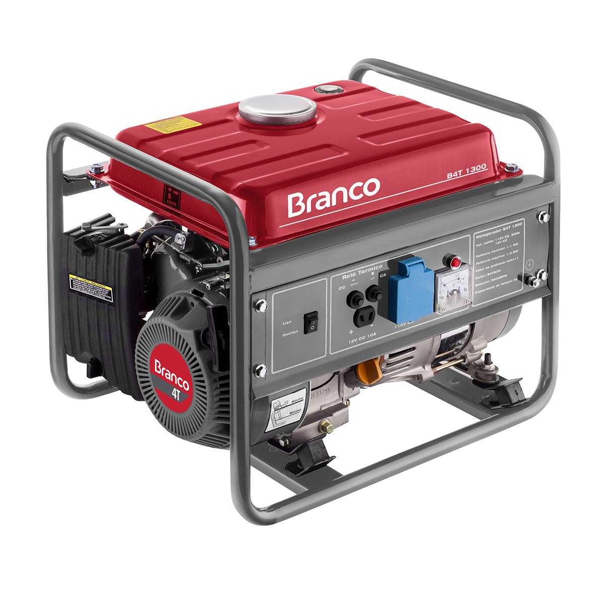 Gerador de Energia Branco B4T 1300 220V 1.3 kva Monofásico